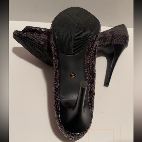 Worthington Snake Skin Black/Gray PeepToe Womans 4” Heels Size 8.5 US. NWOT - Picture 6 of 12